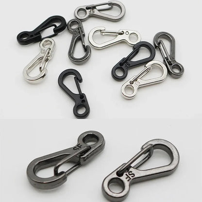 20Pcs Mini Carabiners Set Outdoor EDC Rope Spring Clasps Keychain Camping Hooks Paracord Clips Tactical Survival Buckle