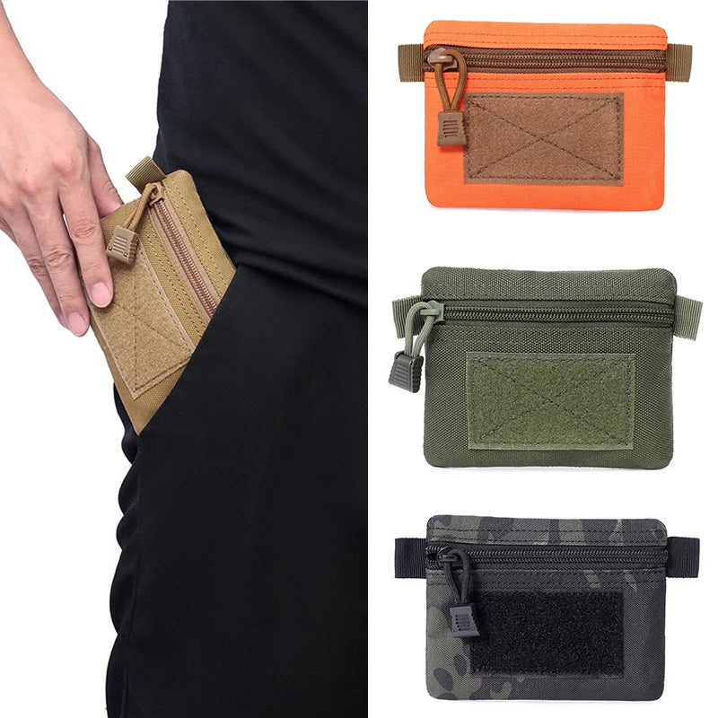 Outdoor Camping EDC Wallet Molle Waterproof Portable Travel Pouch Zipper Waist Pouch for Climbing Hiking Hunting EDC Pouch