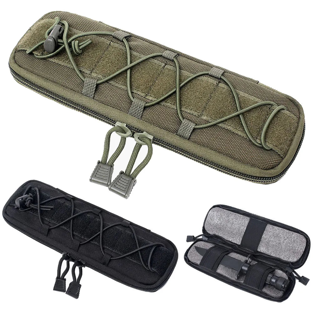 Outdoor Molle Knife Pouch EDC Waist Pack Hunting Accessories Vest Bags Flashlight Holder Knives Pouch Tactical Molle Nylon Bag