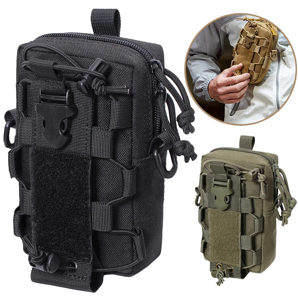 Molle EDC Belt Pouch Water Bottle Bag Kettle Carrier Outdoor Hunting Sports Phone Holder Camping Hiking Organizer Waist Pack Bag