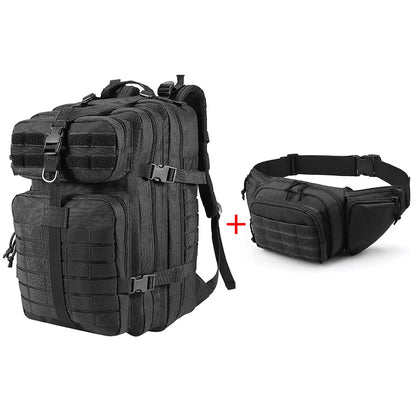 Large capacity backpack+multifunctional waist pack, can be used separately or combined for partition storage