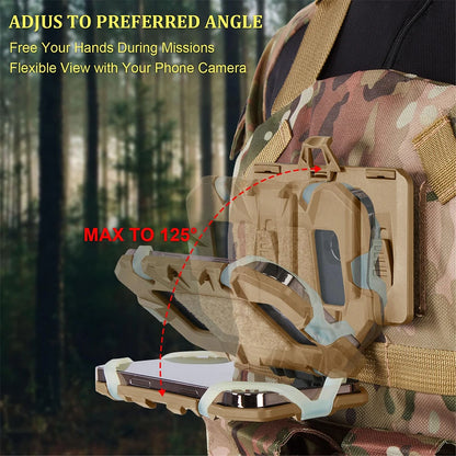 Tactical Molle Mobile Phone Carrier Quick Access Folding Holder for 4.7"-6.7" Phones Hunting Vest Chest Bracket Airsoft Otdoor