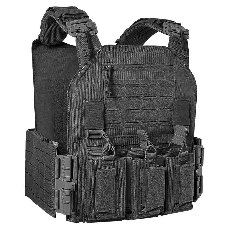 Wear-resistant quick-release laser-cut molle system outdoor hunting training tactical vest made of nylon material