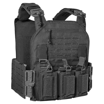 Wear-resistant quick-release laser-cut molle system outdoor hunting training tactical vest made of nylon material