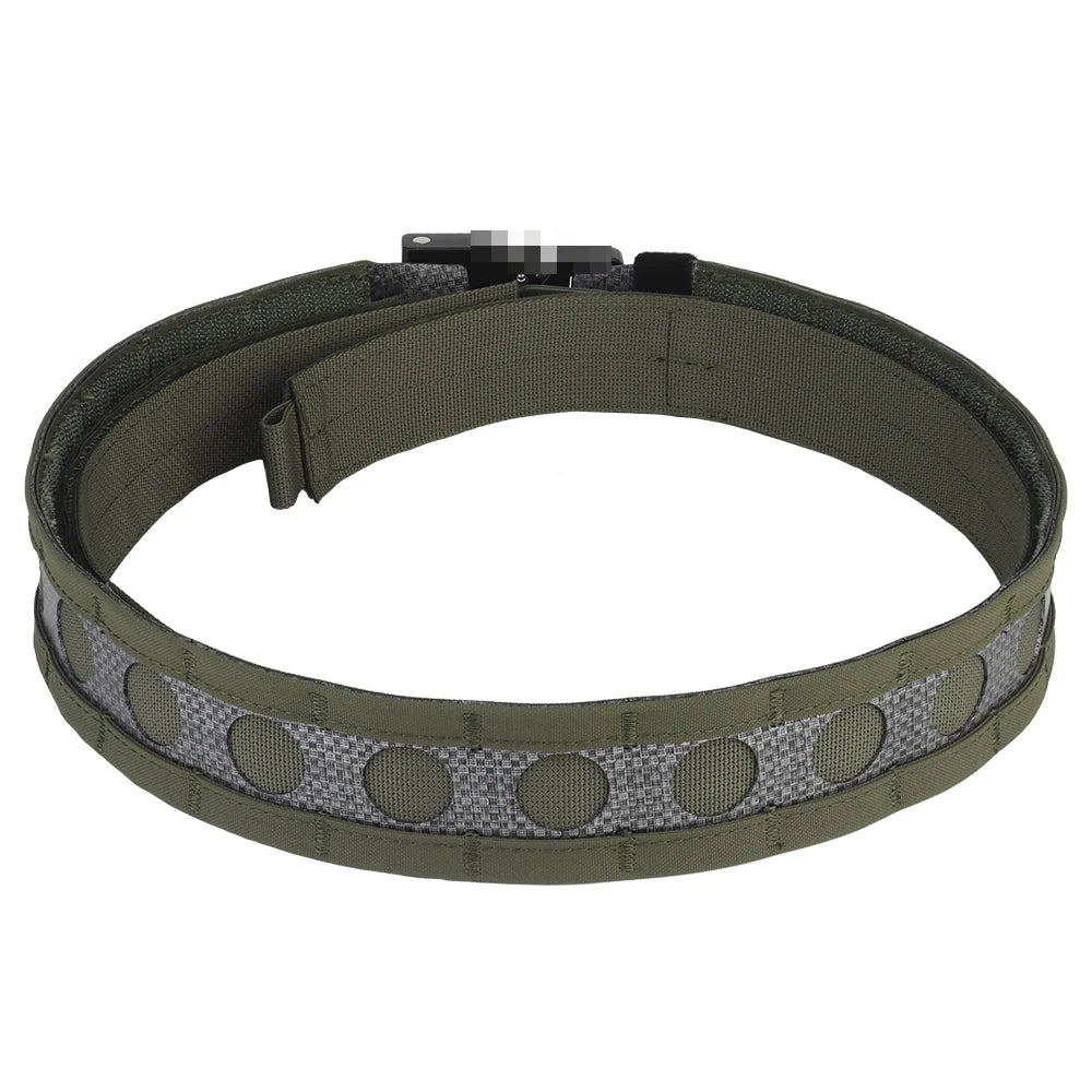 Ferro Style Tactical Bison Belt 2 Layers Quick Release Metal Buckle MOLLE System Outdoor Hunting Shooting Airsoft Waistband Gear