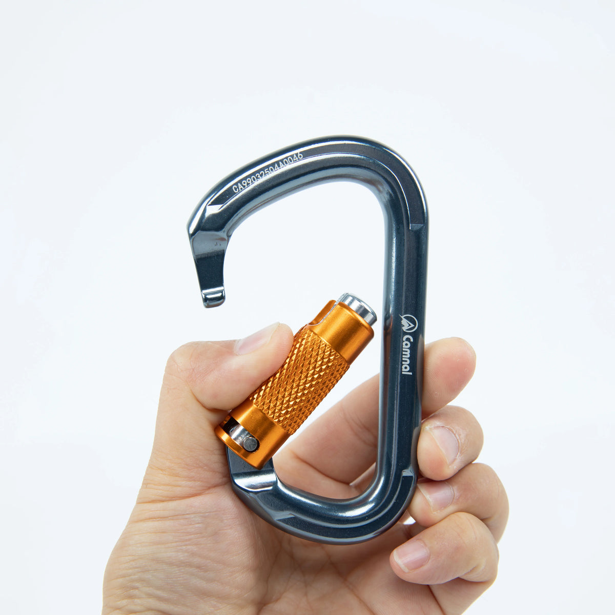 Camnal Heavy Duty 30KN Aluminum Double Lock D Shape Climbing Carabiner Hook Aerial Work CE Certified Model 9903 Custom Logo