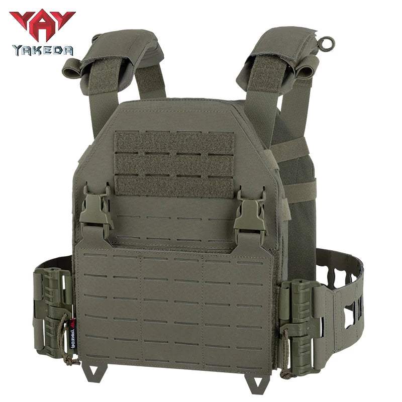 YAKEDA Plate Carrier Camo Tactical Vest CP Color Hunting Vest with Laser Cut Molle for Training and Personal Defense Equipment