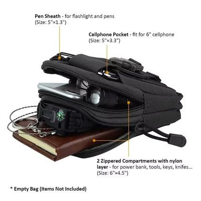 Mobile Phone Case Pouch Waist Bag Waterproof Nylon Multifunction Casual Men Waist Pack Male Small Bag