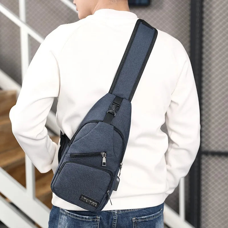 Chest Bag Men's One Shoulder Crossbody Bag Large Capacity Outdoor Sports Leisure Fashion Small Shoulder Bag Backpack Men's
