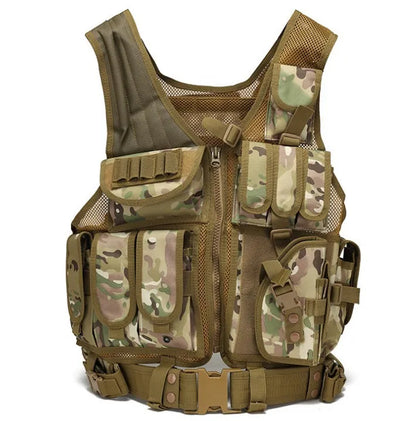 Tactical Breathable Vest SWAT Protective Police Armor Vests  Airsoft Paintball Combat Mens Adjustable Outdoor CS Training Jacket