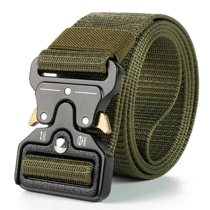 Men's Tactical Belt  Quick Release Belts Outdoor Nylon Military Camouflage Oxford Cloth Wide Waist Belt Hiking EDC Accessories