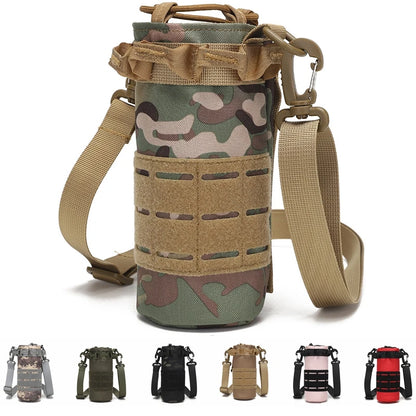 Tactical Molle Water Bottle Pouch Outdoor Sport Hydration Carrier Bag Nylon Travel Kettle Pack with Shoulder Strap