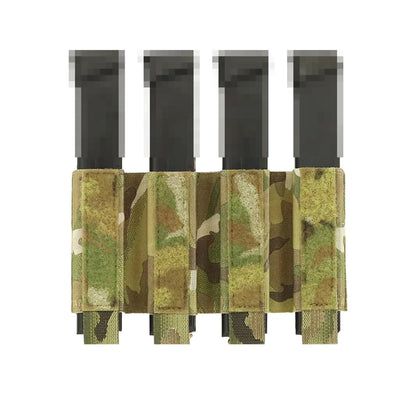 Tactical SMG 9MM Magazine Pouch Quadruple 4 Partition Insert Mag Pouch for MP5 MP7 ARP9 Plate Carrier Bag Airsoft Vest Gear