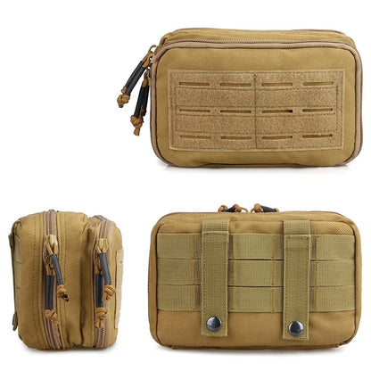 Tactical Molle EDC Pouch Utility Tool Waist Pack First Aid Kit Bag Double Layer Outdoor Emergency Pouch Hunting Survival