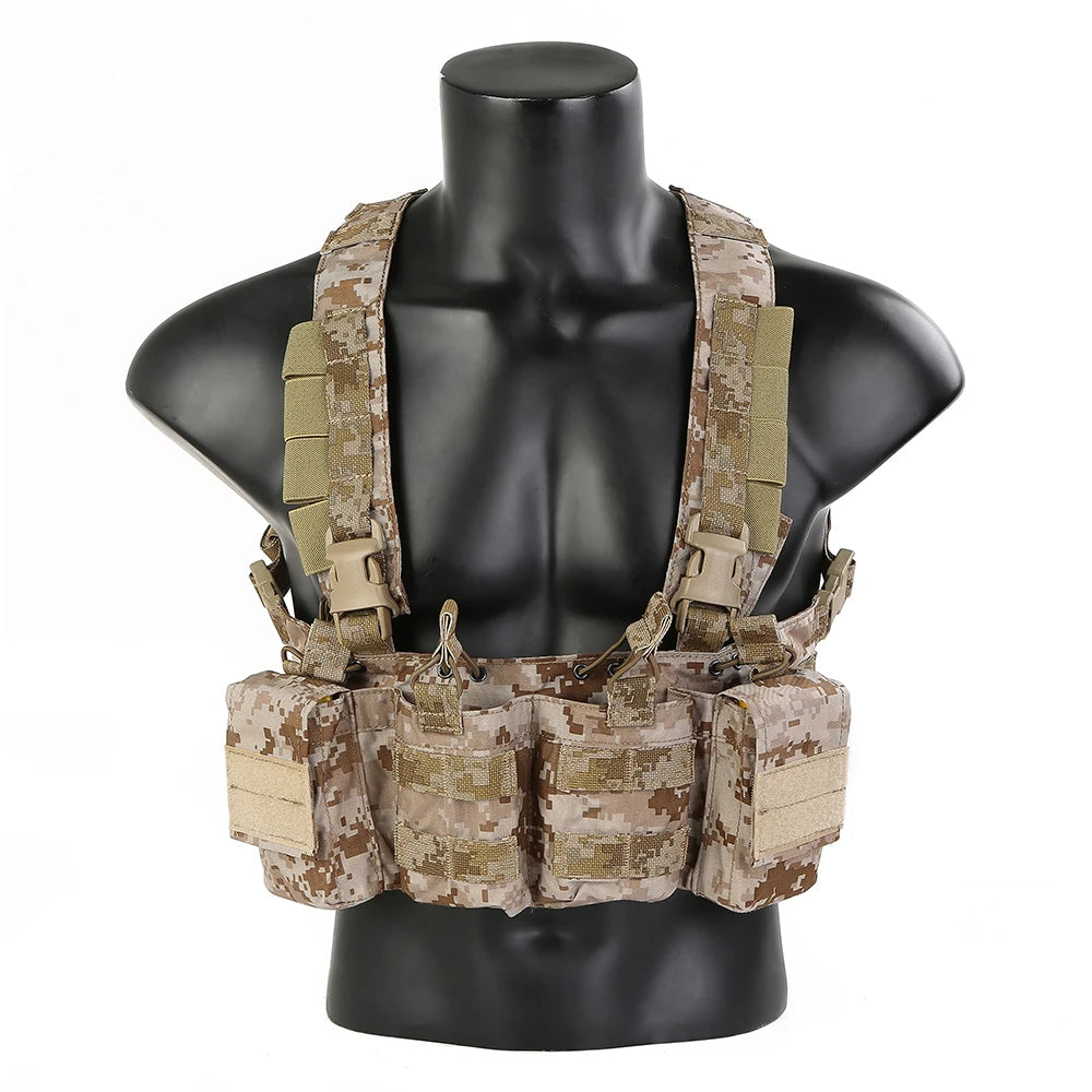 Emersongear Easy Chest Rig Vest Combat Recon Vest with Magazine Pouch Airsoft Hunting Paintball Vest Nylon EM7450