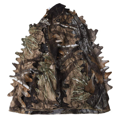 3D Full Face Mask Headwear Camouflage Biomimetic Tree Hunting Headwear Outdoor Bird Watching Night Fishing Hat Camo Headgear