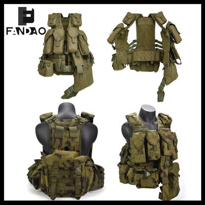 Tactical Russian Full set Vest MOLLE 1000D Multi-functional Adjustable Carrying Gear for Outdoor Hunting Shooting Battle Games