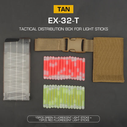 Tactical Marking Light Dispenser Belt Mounted Fluorescent Label Glow Lighting Signal Sticks Elastic Pouch Hunting Accessories