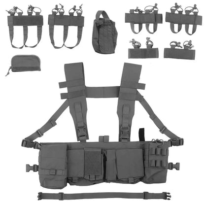 Uw Tactical Patrol Chest Hanging Hunting Vest Patrol Bag with 8 Internal Function Expansion Storage for Wireless Magazine Bag