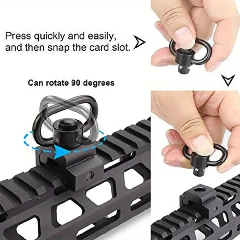 1PC Outdoor Products Tactical Accessories QD Quick Release Swivel Loop Carabiners