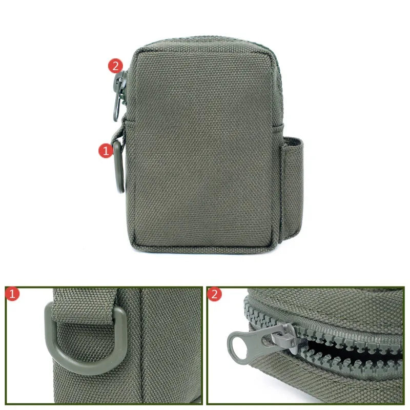 Mini EDC Tactical Molle Pouch Belt Waist Pack Key Wallet Utility Outdoor Sports Accessories Hiking Hunting Campass Holder Bag