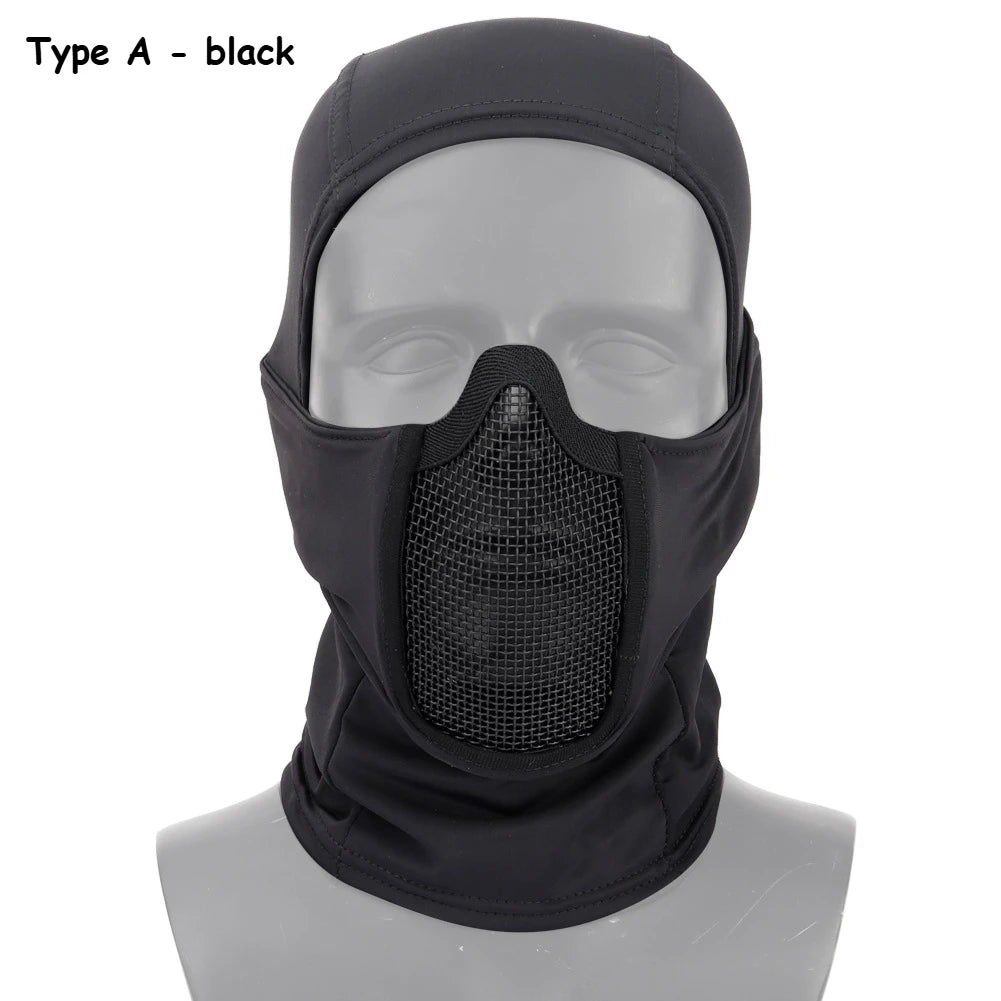 Outdoor Hunting Face Mask Steel Mesh Breathable Tactical CS Airsoft Shooting Balaclava Headwear Headscarf Motorcycle Headgear