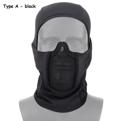 Outdoor Hunting Face Mask Steel Mesh Breathable Tactical CS Airsoft Shooting Balaclava Headwear Headscarf Motorcycle Headgear