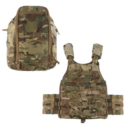Tactical Hunting Vest Velocity Systems Plate Carrier With Zip-on Hydration Back Panel  Bag MOLLE Scarab Airsoft Militar Gear