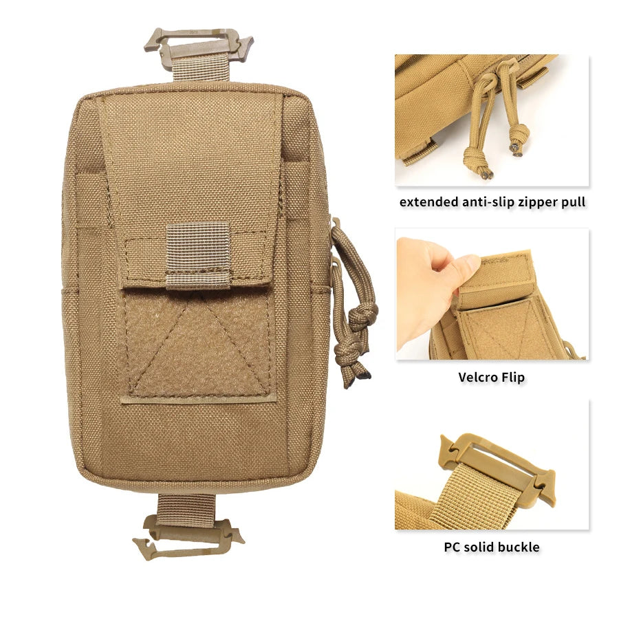 Outdoor Sport  Molle  Multifunctional Mobile Phone Pouch Holder Case Camping Hunting  Tactical Backpack