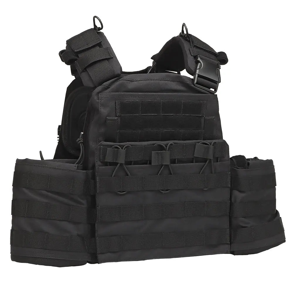 Wosport CPC Tactical Vest with 3 Magazine Pouch Utility Side Pockets PTT Holder Rear Zipper Expansion Design for Airsoft Hobby