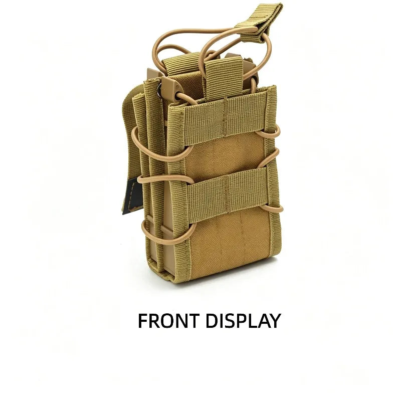 Outdoor Tactical Open Top Double MOLLE Camo Nylon Magazine Pouch for Airsoft Paintball Shooting Hunting