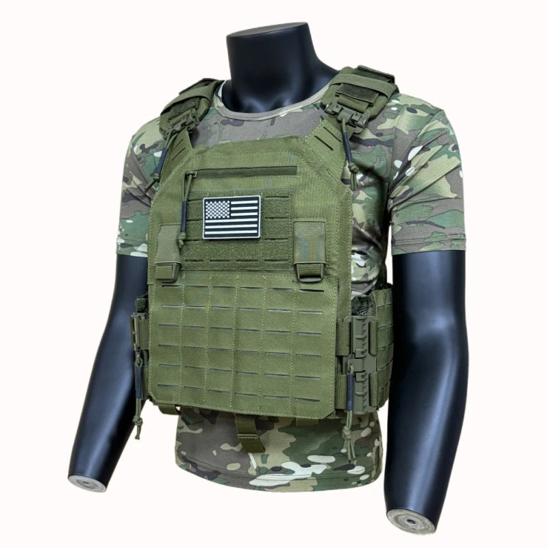 Men's Tactical Hunting Vest Breathable Lightweight Molle Vest Outdoor Camping Shooting Wargame Protective Gear