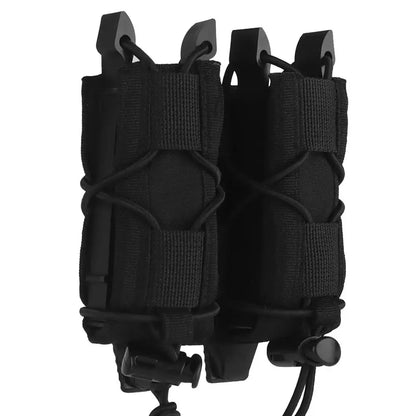 1pc MOLLE Mag Pouch FAST 9MM Double Mag Bag Hunting CS Games Air Soft Holder With Nylon Support Clip