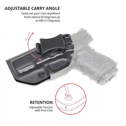 PVC Holster For 1911 Glock 17 19 26 43 43X Tauru M17 P07 P365 PPQ Inside Waistband Concealed Carry Belt Clip Stack Pouch