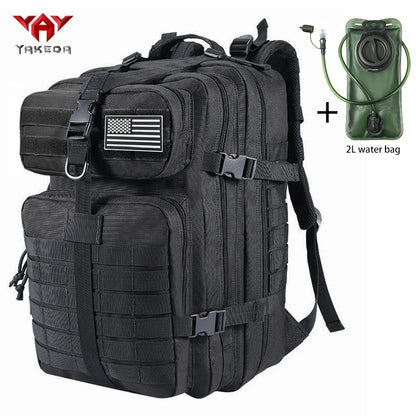 YAKEDA 45L large capacity backpack with 2L water bag MOLLE expansion system outdoor hiking backpack