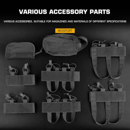 Uw Tactical Patrol Chest Hanging Hunting Vest Patrol Bag with 8 Internal Function Expansion Storage for Wireless Magazine Bag
