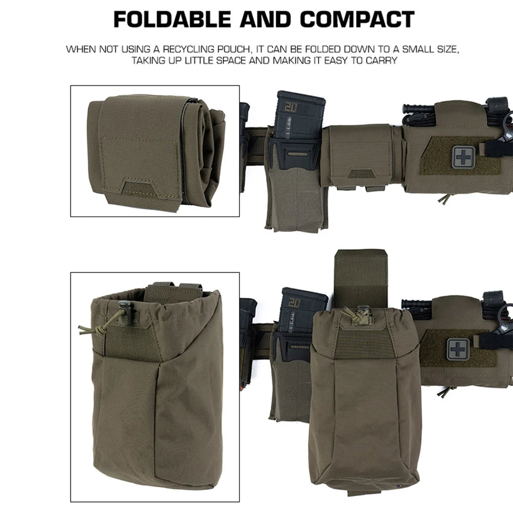 Tactical MOLLE Dump Pouch Magazine Recovery Bag Folding Mag Dump Pouches Hunting Waist Belt Multi-Purpose Recycling Bags