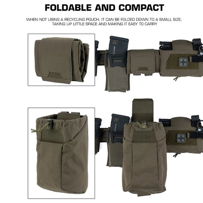 Tactical MOLLE Dump Pouch Magazine Recovery Bag Folding Mag Dump Pouches Hunting Waist Belt Multi-Purpose Recycling Bags