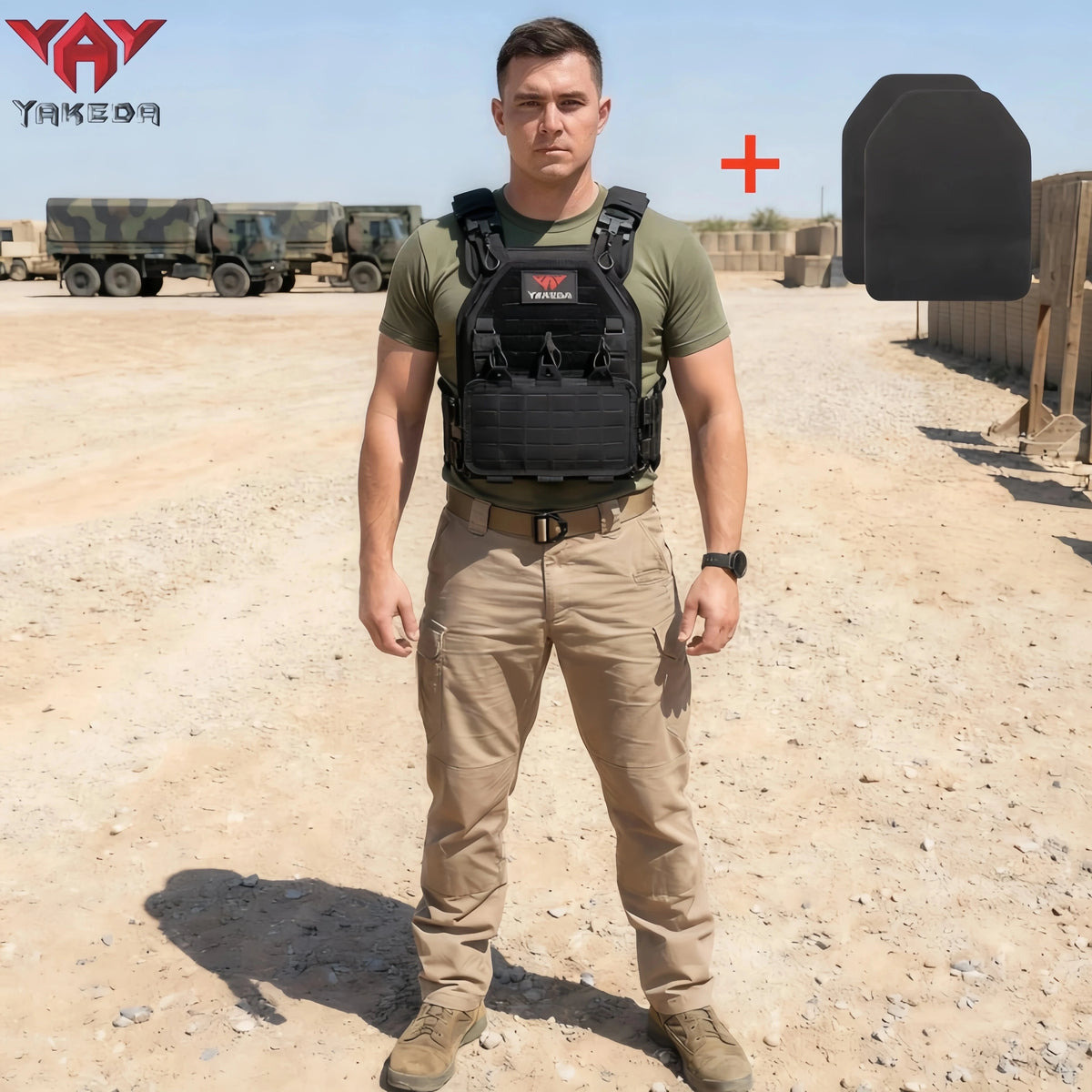 YAKEDA Tactical Vest Outdoor Hunting Plate Carrier Protective Adjustable Vest Airsoft Carrier Combat Equipment 6094 vest