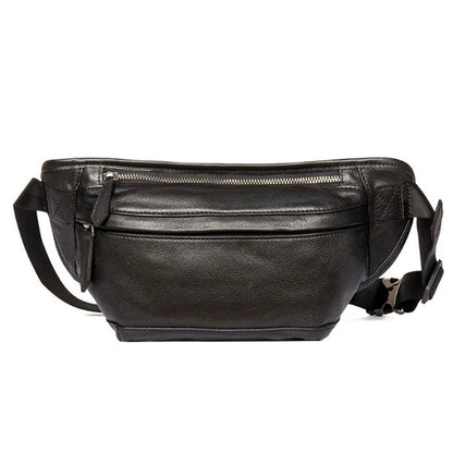 New Fashion Men's Genuine Leather Waist Bag Chest Pack Leather Waist Pack Male Fanny Bag Bum Money Bag MOLLE Belt Bag Pouch