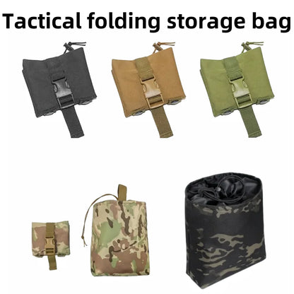 Folding Molle Magazine Dump Pouch Hunting Airsoft Ammo EDC Tool Bag Foldable Utility Recovery Mag Holster