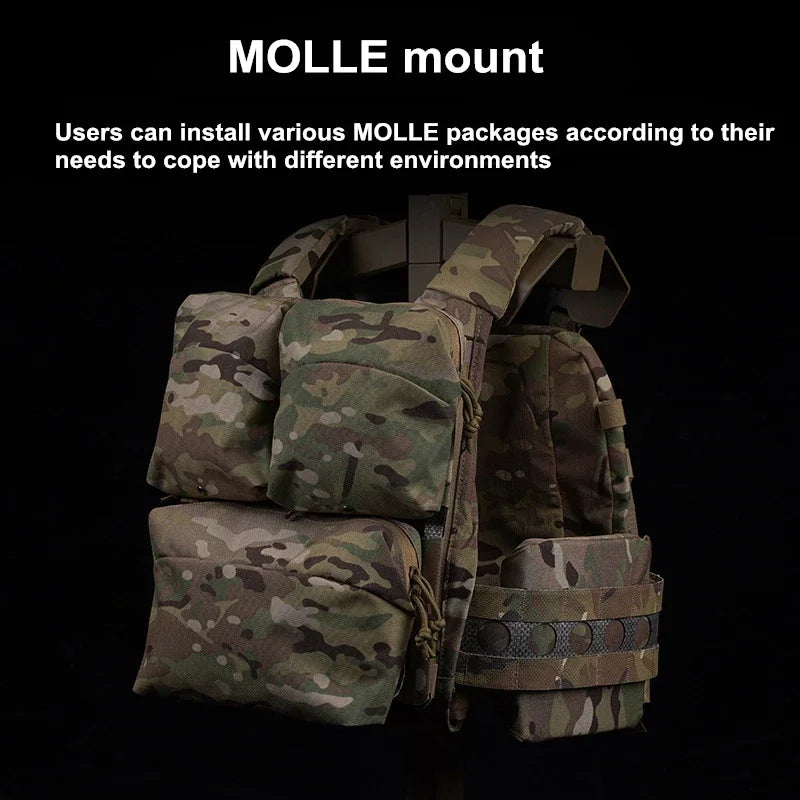 Airsoft Plate Carrier Back Panel MOLLE Zipper Kit FERRO Style FCPC V5 Hunting Vest Lightweight Stand Extension Gear