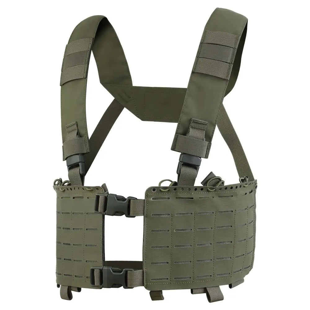 Tactical 34 Alpha Chest Rig SS Style MOLLE System Hunting Chest Vest Carrier (LBV) with Expansion Backpack Alpha Kit Utility Bag