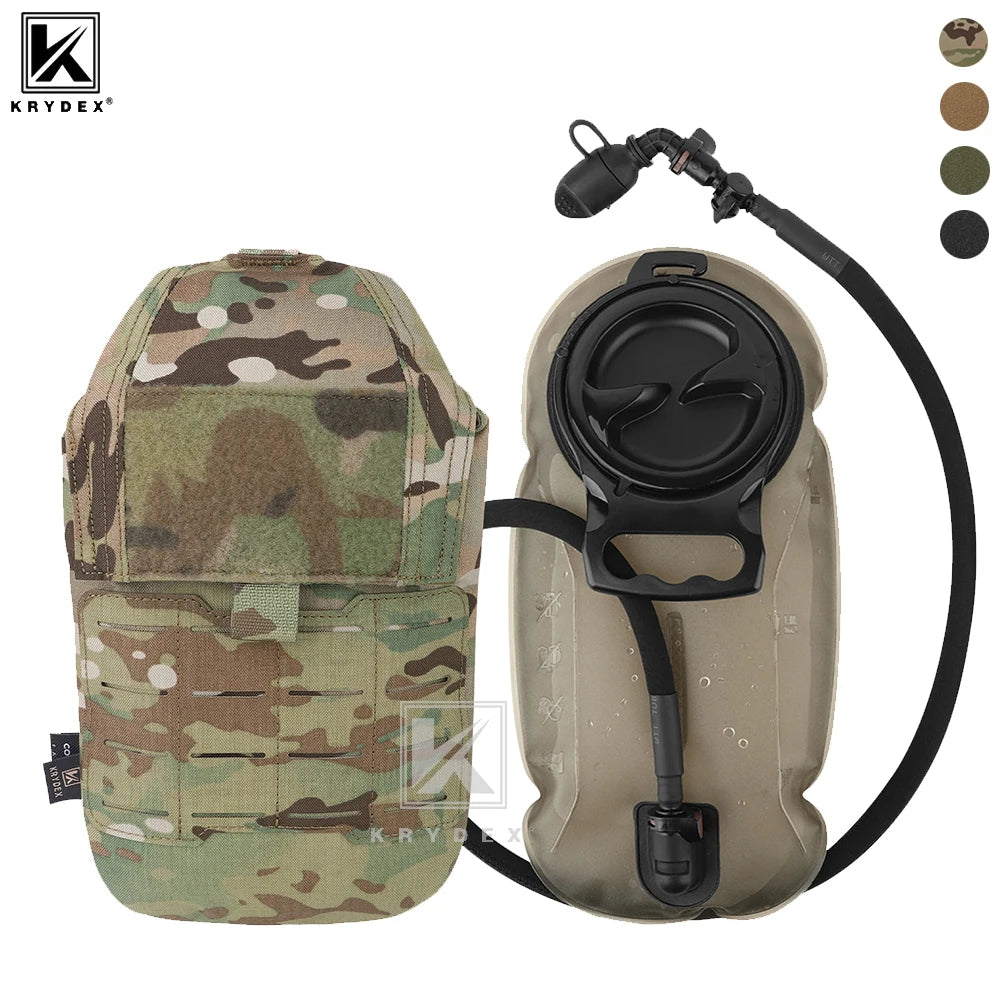 KRYDEX Tactical 1.5L 50oz Hydration Bladder Pouch Low Profile Hydra Carrier MOLLE Water Pack Bag Outdoor Hiking Accessories