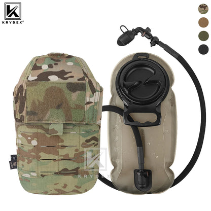 KRYDEX Tactical 1.5L 50oz Hydration Bladder Pouch Low Profile Hydra Carrier MOLLE Water Pack Bag Outdoor Hiking Accessories