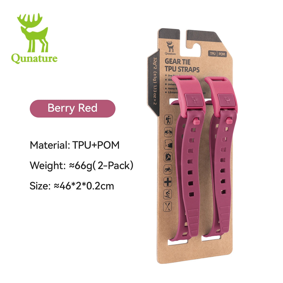 Qunature Cycling Outdoor Binding Strap  Multifunctional TPU Strap High Load Capacity Cargo Securing Bike Bag Water Bottle Holder
